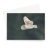 Load image into Gallery viewer, Barn Owl putting on a show Greeting Card
