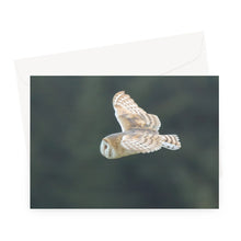 Load image into Gallery viewer, Barn Owl putting on a show Greeting Card
